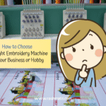 A modern embroidery machine ideal for starting a small embroidery business from home