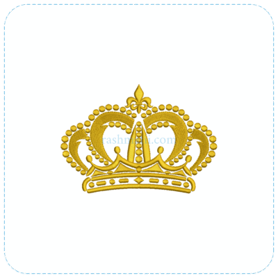Elegant royal crown embroidery design in multiple machine formats DST, PES, VP3, EXP, HUS, EMB