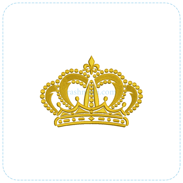 Elegant royal crown embroidery design in multiple machine formats DST, PES, VP3, EXP, HUS, EMB