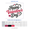 Happy Valentine’s Day Embroidery Design | Love Heart Machine Embroidery File (DST, PES, XXX, VP3, EXP)