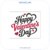 Happy Valentine’s Day embroidery design with heart and love text