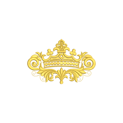 Ornate Royal Crown Embroidery Design - 3 Sizes Included