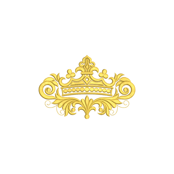 Ornate Royal Crown Embroidery Design - 3 Sizes Included